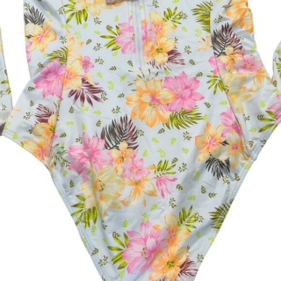 NEW Hurley White Floral Long Sleeve Back Zip Surf Suit Women’s Size XL NWT - Picture 7 of 14